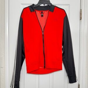 Adidas Track Jacket red black fits small medium medium Y2K double zipper